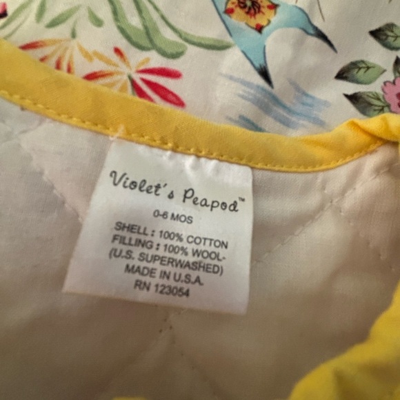 Kids Printed SleepSack or sleepin bag Japanese Print with Yellow Trim NWOT - Picture 7 of 8